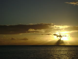 sunrise on the way from Dubai to Mauritius