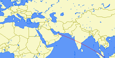 flight path from Dubai to Singapore