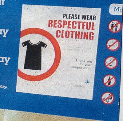 respectful clothing in a Dubai mall